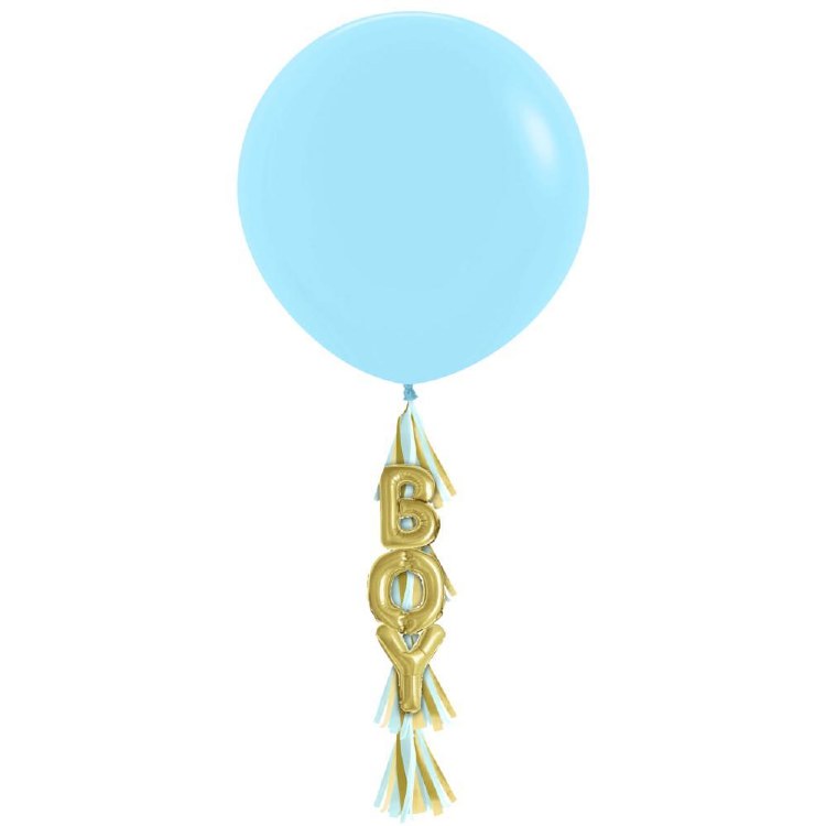 Blue, It's A Boy, Tassel • 30" Latex Helium Balloon