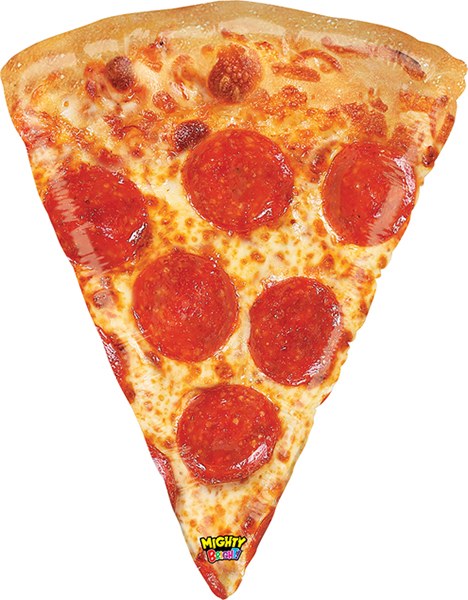 Pizza Slice Mighty Shape • Jumbo 34&quot; Plastic, Non Foil Helium Balloon
