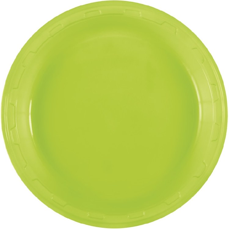 Neon Green 10in Pl Plates 50ct