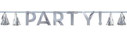 Party Banner w/Tassels Met Slv