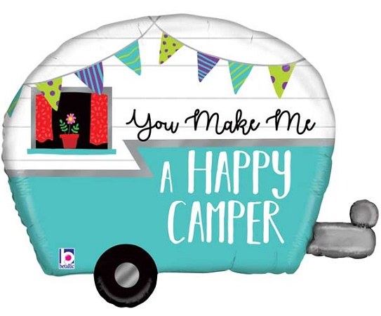 You Make Me A Happy Camper Shape • Jumbo 31" Mylar Helium Balloon