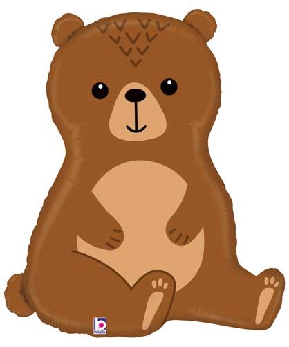 Woodland, Bear Shape • Jumbo 34" Mylar Helium Balloon