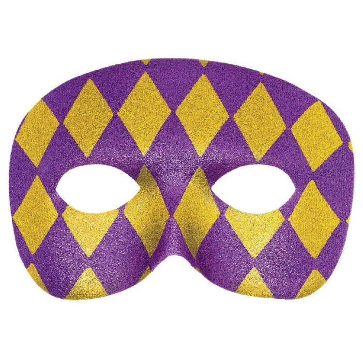 Mask Glitter Purple Gold Mardis Gras