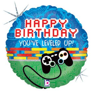 Gamer • Happy Birthday • 18&quot; Standard Size Mylar Helium Balloon
