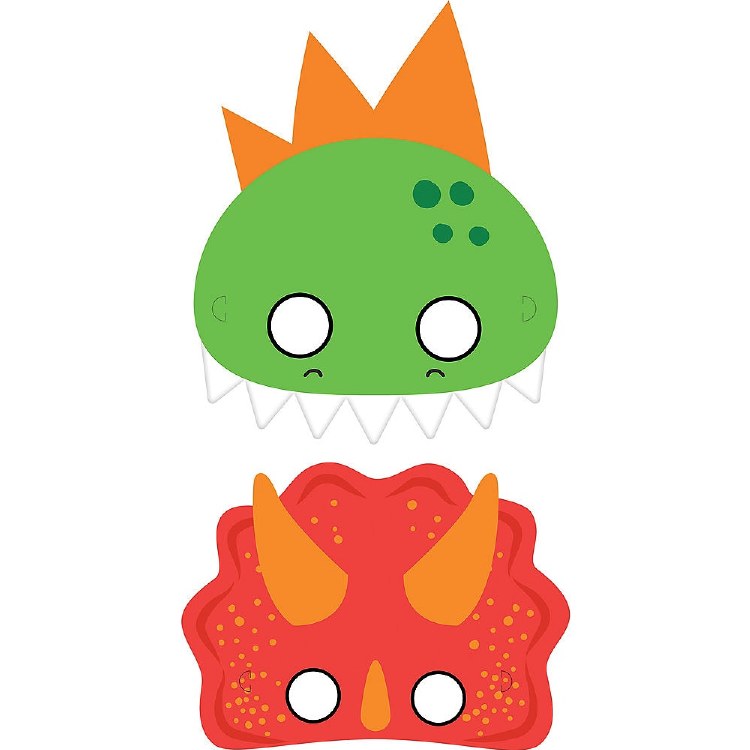 Dino-Mite Party Masks 8pk