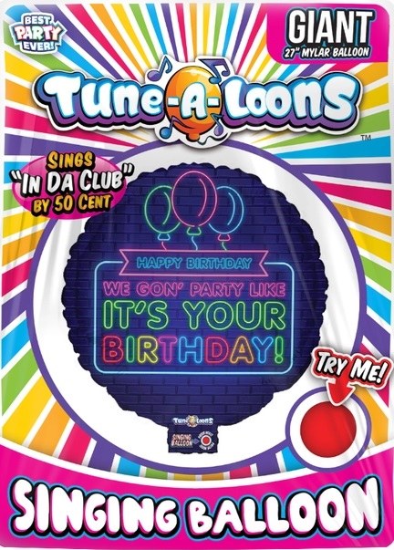 Singing Balloon, "In Da Club" by 50 Cent • Jumbo 27" Mylar Helium Balloon