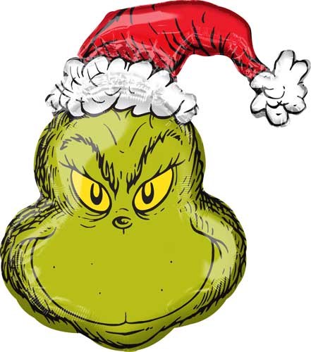Grinch Jumbo Size Mylar Helium Balloon 40"