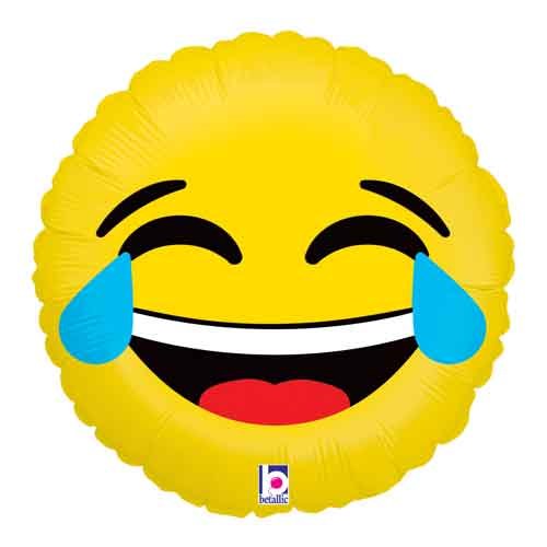 Emoji, Cry Laughing • Standard Size 18" Mylar Helium Balloon