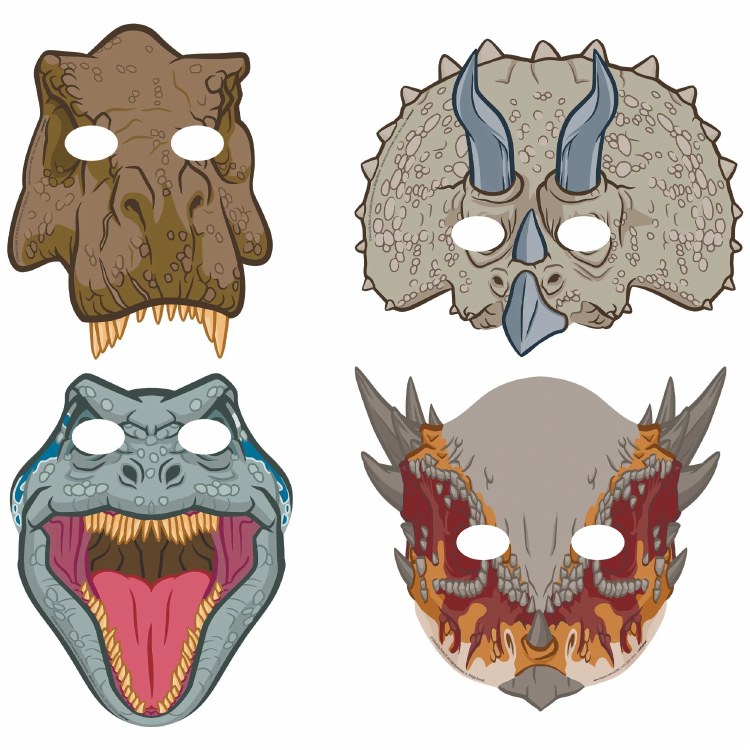 Jurassic World Paper Mask 8ct
