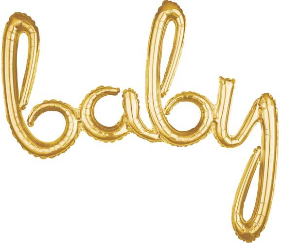 AirFill Baby Gold Script Banner/Prop ~ 39"