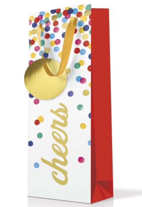 Bag Wine Cheers Confetti Style