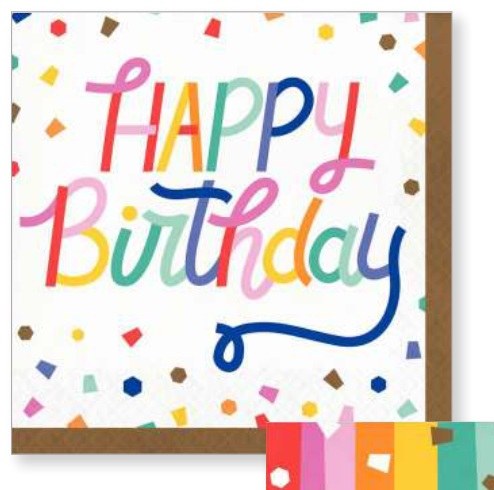 Birthday Confetti Lun Nap 16ct