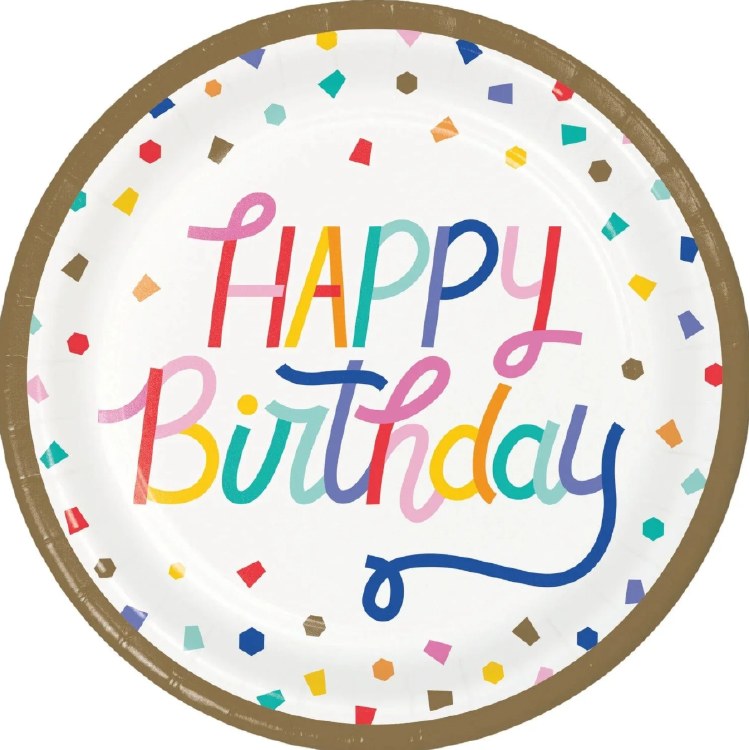 Birthday Confetti 9in Plt