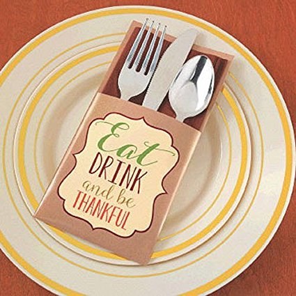 Kraft Paper Thanksgiving Cutlery Holders • 12 Count