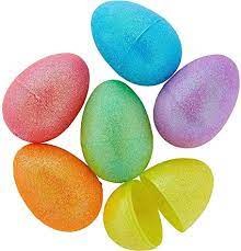 Fillable 3in. Glitter Plastic Easter Eggs ~ 6 Count