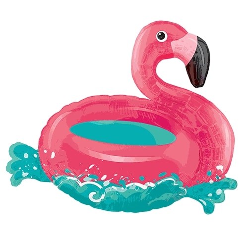 Summer, Flamingo Floatee Shape • Jumbo 30&quot; Mylar Helium Balloon