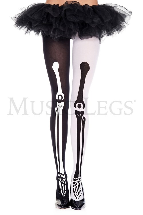 Mismatch Skeleton Pantyhose