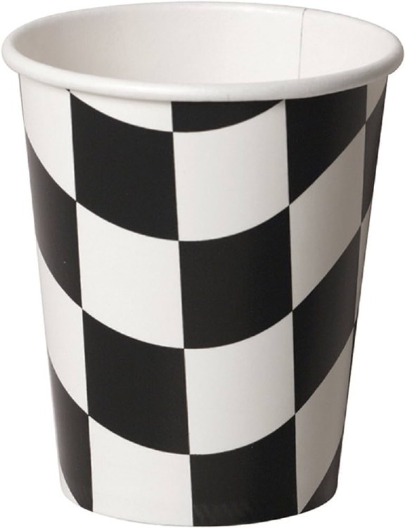 Black/White Checker 9oz Cups
