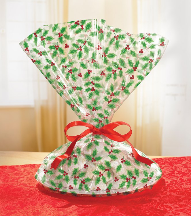 Holly Cookie Tray Bags ~ 6 Pack/16"x18"