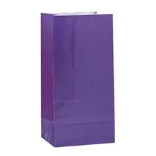 Purple Paper Loot Bags (12pk)