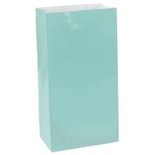 Robins Egg Blue Paper Loot Bags (12pk)