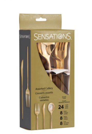 Gold Metallic Cutlery Asst