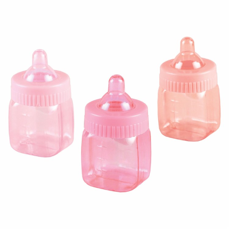 Baby Bottle Favors Pink 6pk