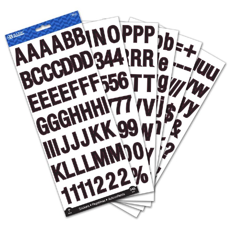 Alphabet Stickers Black 1"