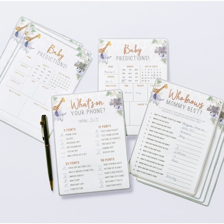 Soft Jungle Baby Shower Games