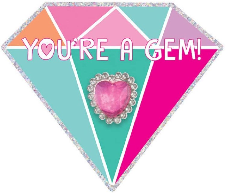 Gem Valentines Card 12pk