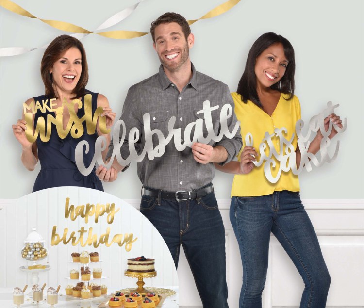 Bday Silver &amp; Gold Cutouts Photo Props