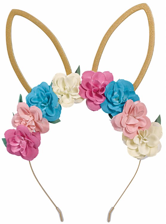 Bunny Ears Gold Floral