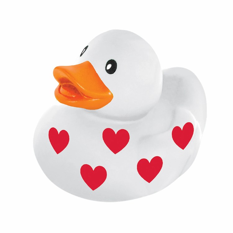 Rubber Duck with Hearts