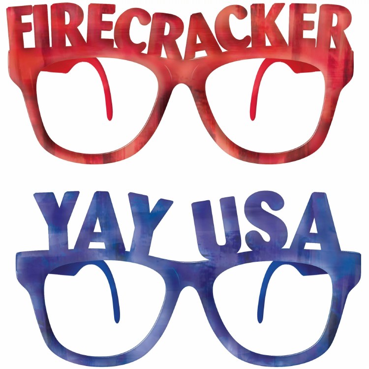 Patriotic Words Glasses 6pk