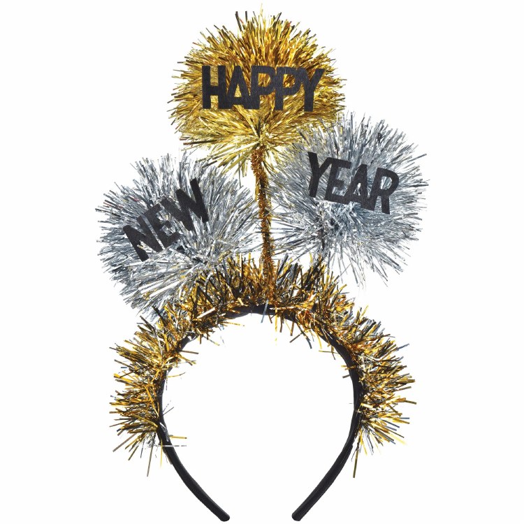 NYE Tinsel Ball Headband