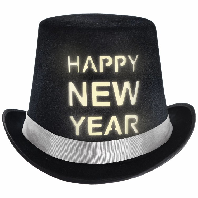 Top Hat Happy NY Light-Up
