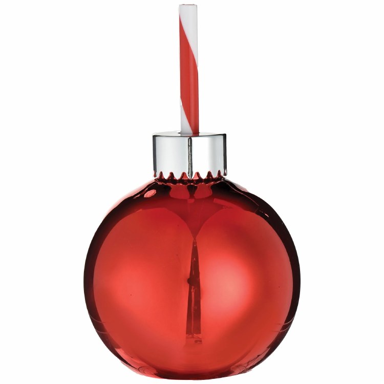 Ornament Cup w/ Straw Red