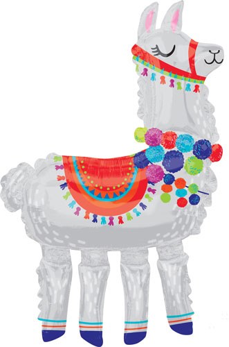 Farm, Llama Airwalker Shape • Mega Jumbo 58" Mylar Helium Balloon