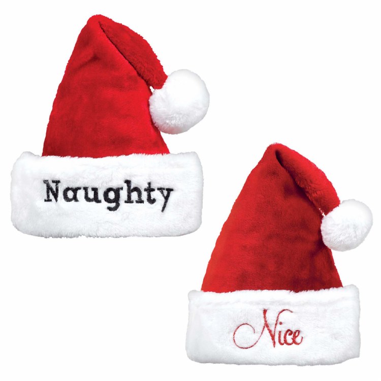 Naughty &amp; Nice Santa Hat Set