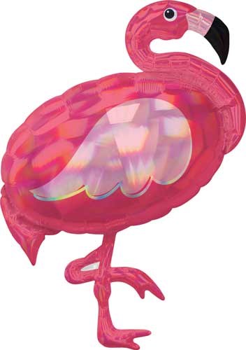 Bird, Flamingo Shape Iridescent • Jumbo 33" Mylar Helium Balloon
