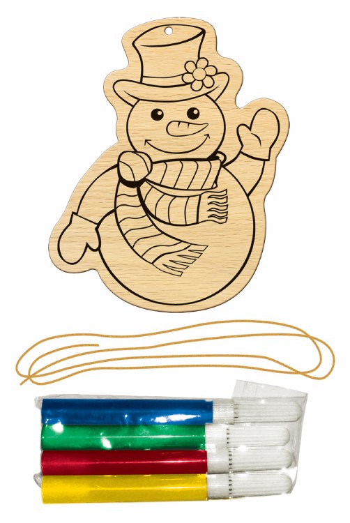 Ornament Kit Snowman Wood