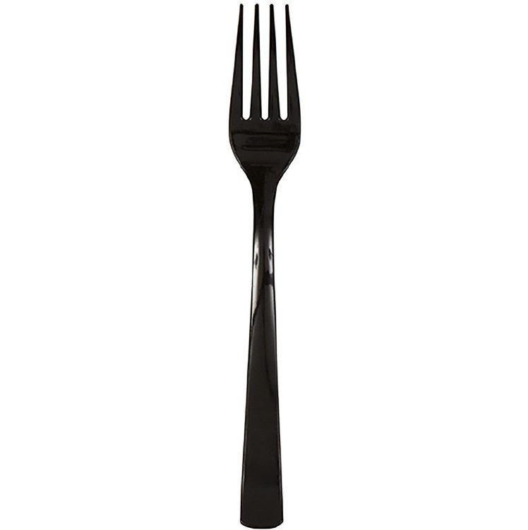 Midnight Black Plastic Forks