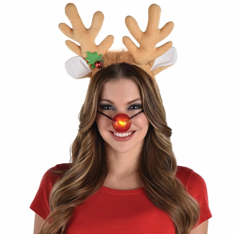 Anters Headband w/ Light Up Nose Set