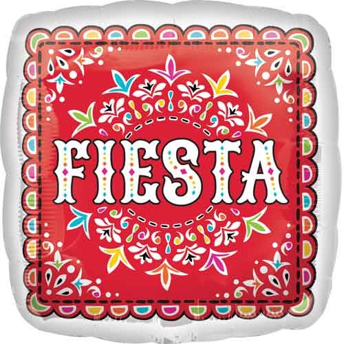 Fiesta, Papel Picado Square • Standard Size 18" Mylar Helium Balloon
