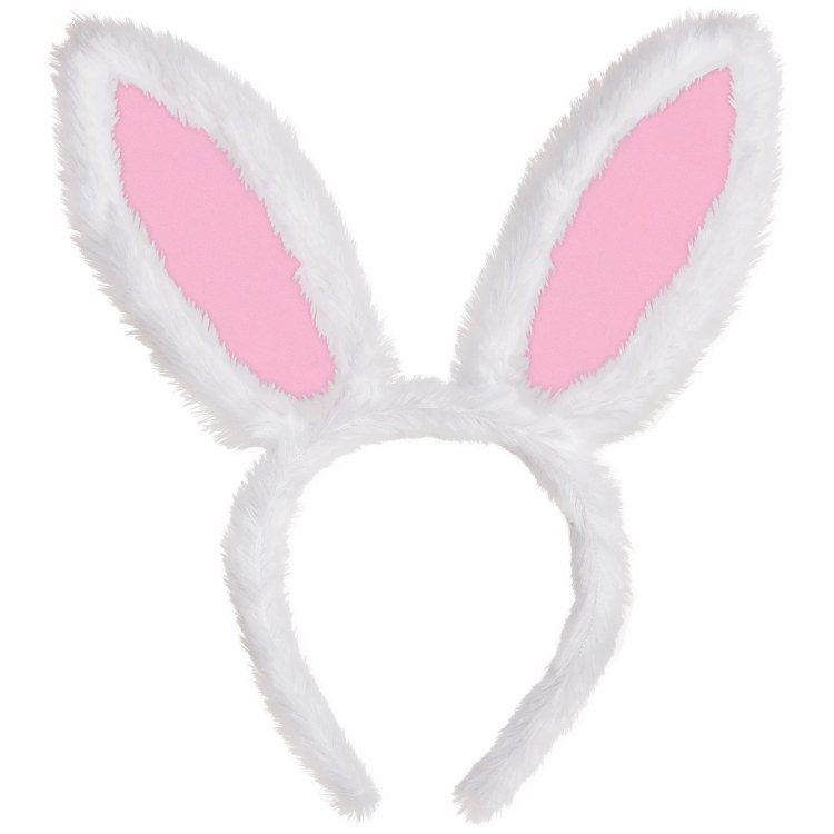 Bunny Ears Headband ~ White &amp; Pink