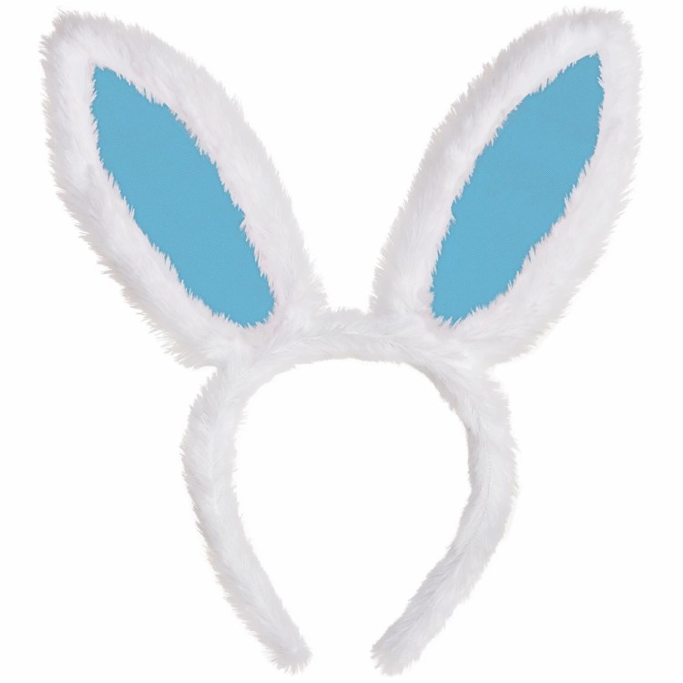 Bunny Ears Headband ~ White &amp; Blue