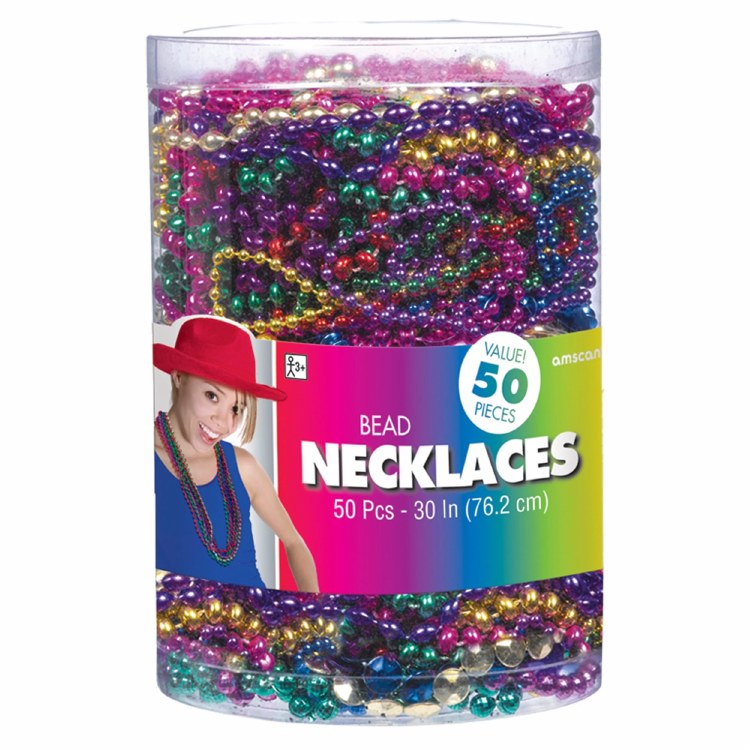 Jewel Tone Bead Necklace 50ct
