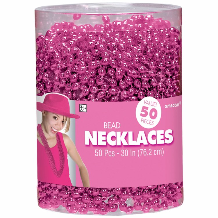 Bead Necklaces 50ct Pink