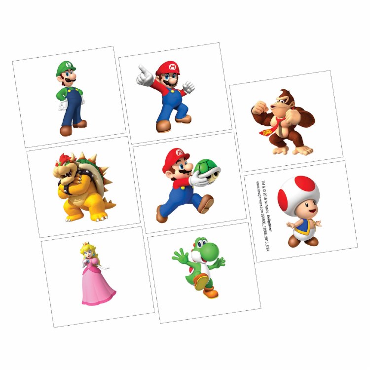 Super Mario Temporary Tattoos