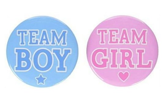 Team Girl or Boy Buttons